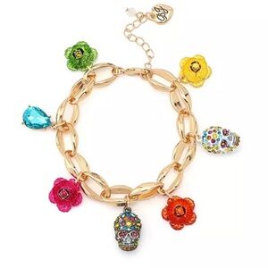 LAST ONE!!! Betsey Johnson Gold Charm Bracelet with Multicolored Accents